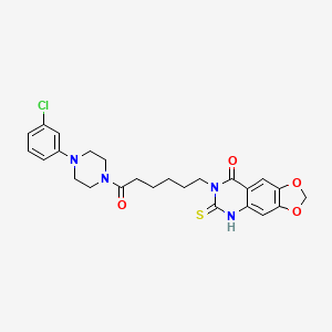 7-{6-[4-(3-chlorophenyl)piperazin-1-yl]-6-oxohexyl}-6-thioxo-6,7-dihydro[1,3]dioxolo[4,5-g]quinazolin-8(5H)-one