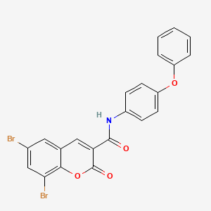 molecular formula C22H13Br2NO4 B11221203 6,8-dibromo-2-oxo-N-(4-phenoxyphenyl)-2H-chromene-3-carboxamide 