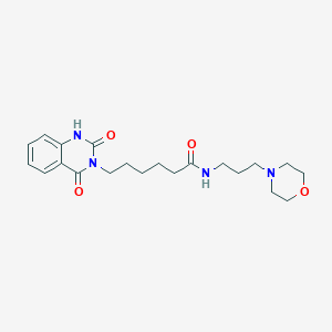 molecular formula C21H30N4O4 B11221228 6-(2-hydroxy-4-oxoquinazolin-3(4H)-yl)-N-[3-(morpholin-4-yl)propyl]hexanamide 