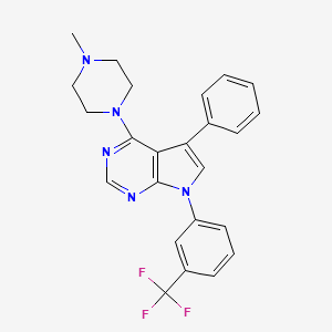 molecular formula C24H22F3N5 B11221234 4-(4-methylpiperazin-1-yl)-5-phenyl-7-[3-(trifluoromethyl)phenyl]-7H-pyrrolo[2,3-d]pyrimidine 