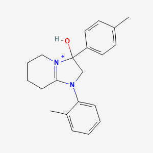 3-Hydroxy-1-(2-methylphenyl)-3-(4-methylphenyl)-2,3,5,6,7,8-hexahydroimidazo[1,2-a]pyridin-1-ium