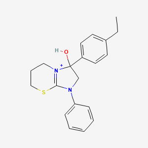 3-(4-ethylphenyl)-3-hydroxy-1-phenyl-2,3,6,7-tetrahydro-5H-imidazo[2,1-b][1,3]thiazin-1-ium