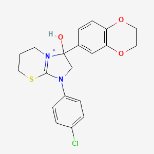 1-(4-chlorophenyl)-3-(2,3-dihydro-1,4-benzodioxin-6-yl)-3-hydroxy-2,3,6,7-tetrahydro-5H-imidazo[2,1-b][1,3]thiazin-1-ium