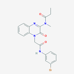 N-(4-{2-[(3-bromophenyl)amino]-2-oxoethyl}-3-oxo-3,4-dihydroquinoxalin-2-yl)-N-methylpropanamide