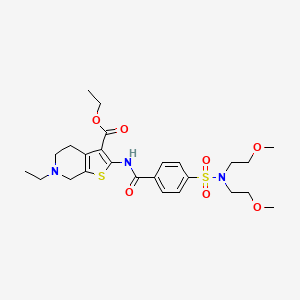 Ethyl 2-{4-[bis(2-methoxyethyl)sulfamoyl]benzamido}-6-ethyl-4H,5H,6H,7H-thieno[2,3-C]pyridine-3-carboxylate