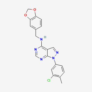 N-(1,3-benzodioxol-5-ylmethyl)-1-(3-chloro-4-methylphenyl)-1H-pyrazolo[3,4-d]pyrimidin-4-amine