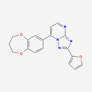 molecular formula C18H14N4O3 B11221311 7-(3,4-dihydro-2H-1,5-benzodioxepin-7-yl)-2-(furan-2-yl)[1,2,4]triazolo[1,5-a]pyrimidine 