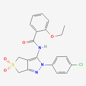 molecular formula C20H18ClN3O4S B11221319 N-(2-(4-chlorophenyl)-5,5-dioxido-4,6-dihydro-2H-thieno[3,4-c]pyrazol-3-yl)-2-ethoxybenzamide 