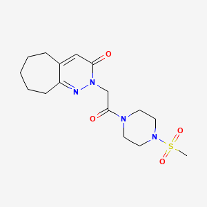 molecular formula C16H24N4O4S B11221345 2-{2-[4-(methylsulfonyl)piperazin-1-yl]-2-oxoethyl}-2,5,6,7,8,9-hexahydro-3H-cyclohepta[c]pyridazin-3-one 