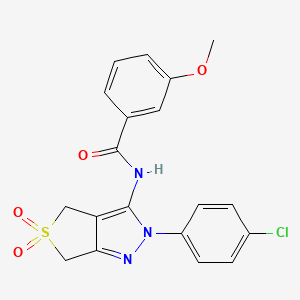 molecular formula C19H16ClN3O4S B11221351 N-(2-(4-chlorophenyl)-5,5-dioxido-4,6-dihydro-2H-thieno[3,4-c]pyrazol-3-yl)-3-methoxybenzamide 