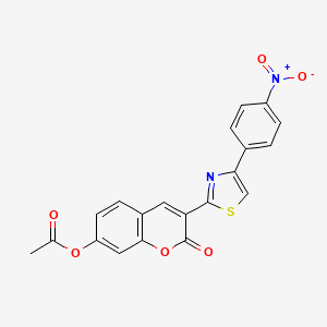 3-[4-(4-nitrophenyl)-1,3-thiazol-2-yl]-2-oxo-2H-chromen-7-yl acetate