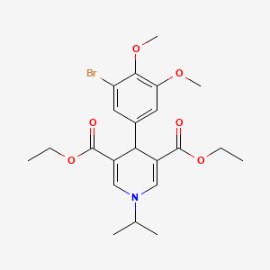 molecular formula C22H28BrNO6 B11221362 Diethyl 4-(3-bromo-4,5-dimethoxyphenyl)-1-(propan-2-yl)-1,4-dihydropyridine-3,5-dicarboxylate 