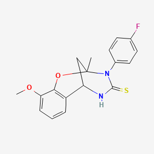 3-(4-fluorophenyl)-10-methoxy-2-methyl-2,3,5,6-tetrahydro-4H-2,6-methano-1,3,5-benzoxadiazocine-4-thione