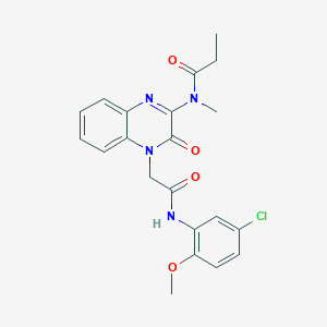 N-(4-{2-[(5-chloro-2-methoxyphenyl)amino]-2-oxoethyl}-3-oxo-3,4-dihydroquinoxalin-2-yl)-N-methylpropanamide