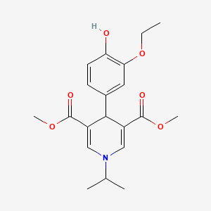 molecular formula C20H25NO6 B11221385 Dimethyl 4-(3-ethoxy-4-hydroxyphenyl)-1-(propan-2-yl)-1,4-dihydropyridine-3,5-dicarboxylate 