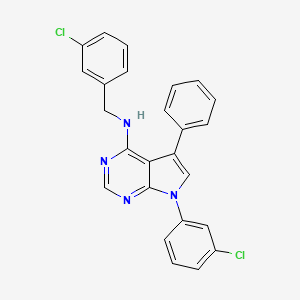 molecular formula C25H18Cl2N4 B11221415 N-(3-chlorobenzyl)-7-(3-chlorophenyl)-5-phenyl-7H-pyrrolo[2,3-d]pyrimidin-4-amine 