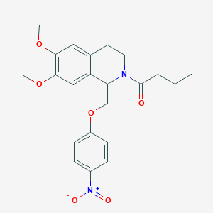 1-(6,7-dimethoxy-1-((4-nitrophenoxy)methyl)-3,4-dihydroisoquinolin-2(1H)-yl)-3-methylbutan-1-one