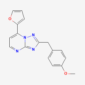 molecular formula C17H14N4O2 B11221428 7-(Furan-2-yl)-2-(4-methoxybenzyl)[1,2,4]triazolo[1,5-a]pyrimidine 