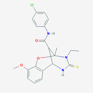 N-(4-chlorophenyl)-3-ethyl-10-methoxy-2-methyl-4-thioxo-3,4,5,6-tetrahydro-2H-2,6-methano-1,3,5-benzoxadiazocine-11-carboxamide