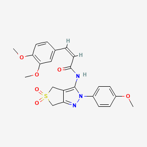 (Z)-3-(3,4-dimethoxyphenyl)-N-(2-(4-methoxyphenyl)-5,5-dioxido-4,6-dihydro-2H-thieno[3,4-c]pyrazol-3-yl)acrylamide