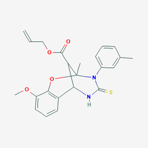 allyl 10-methoxy-2-methyl-3-(3-methylphenyl)-4-thioxo-3,4,5,6-tetrahydro-2H-2,6-methano-1,3,5-benzoxadiazocine-11-carboxylate