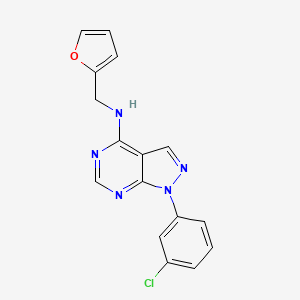 molecular formula C16H12ClN5O B11221501 1-(3-chlorophenyl)-N-(furan-2-ylmethyl)-1H-pyrazolo[3,4-d]pyrimidin-4-amine 