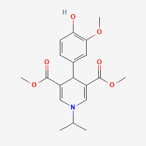 molecular formula C19H23NO6 B11221508 Dimethyl 4-(4-hydroxy-3-methoxyphenyl)-1-(propan-2-yl)-1,4-dihydropyridine-3,5-dicarboxylate 