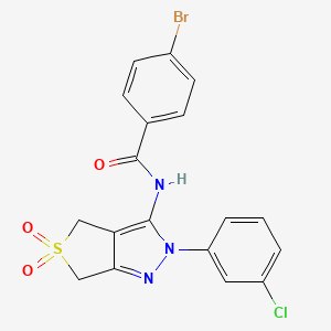 4-bromo-N-(2-(3-chlorophenyl)-5,5-dioxido-4,6-dihydro-2H-thieno[3,4-c]pyrazol-3-yl)benzamide