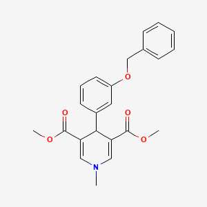 molecular formula C23H23NO5 B11221519 Dimethyl 4-[3-(benzyloxy)phenyl]-1-methyl-1,4-dihydropyridine-3,5-dicarboxylate 