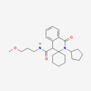 molecular formula C24H34N2O3 B11221549 2'-cyclopentyl-N-(3-methoxypropyl)-1'-oxo-1',4'-dihydro-2'H-spiro[cyclohexane-1,3'-isoquinoline]-4'-carboxamide 