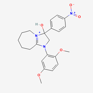 1-(2,5-dimethoxyphenyl)-3-hydroxy-3-(4-nitrophenyl)-2,5,6,7,8,9-hexahydro-3H-imidazo[1,2-a]azepin-1-ium