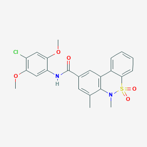 N-(4-chloro-2,5-dimethoxyphenyl)-6,7-dimethyl-6H-dibenzo[c,e][1,2]thiazine-9-carboxamide 5,5-dioxide