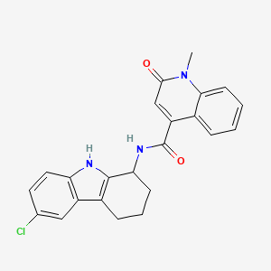 molecular formula C23H20ClN3O2 B11221603 N-(6-chloro-2,3,4,9-tetrahydro-1H-carbazol-1-yl)-1-methyl-2-oxo-1,2-dihydroquinoline-4-carboxamide 