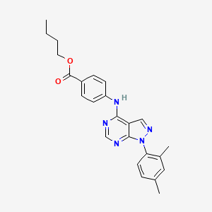 molecular formula C24H25N5O2 B11221607 butyl 4-{[1-(2,4-dimethylphenyl)-1H-pyrazolo[3,4-d]pyrimidin-4-yl]amino}benzoate 