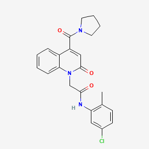 molecular formula C23H22ClN3O3 B11221619 N-(5-chloro-2-methylphenyl)-2-[2-oxo-4-(pyrrolidin-1-ylcarbonyl)quinolin-1(2H)-yl]acetamide 