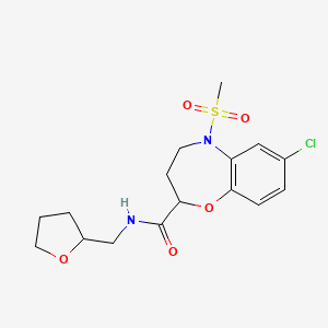 7-chloro-5-(methylsulfonyl)-N-(tetrahydrofuran-2-ylmethyl)-2,3,4,5-tetrahydro-1,5-benzoxazepine-2-carboxamide