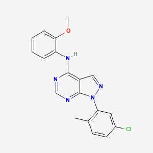 molecular formula C19H16ClN5O B11221628 1-(5-chloro-2-methylphenyl)-N-(2-methoxyphenyl)-1H-pyrazolo[3,4-d]pyrimidin-4-amine 