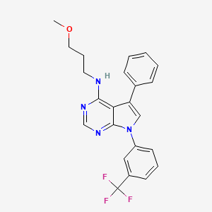 molecular formula C23H21F3N4O B11221636 N-(3-methoxypropyl)-5-phenyl-7-[3-(trifluoromethyl)phenyl]-7H-pyrrolo[2,3-d]pyrimidin-4-amine 