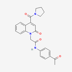 molecular formula C24H23N3O4 B11221654 N-(4-acetylphenyl)-2-[2-oxo-4-(pyrrolidin-1-ylcarbonyl)quinolin-1(2H)-yl]acetamide 