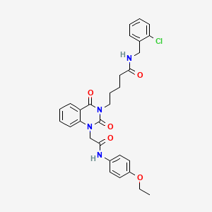 N-(2-chlorobenzyl)-5-(1-(2-((4-ethoxyphenyl)amino)-2-oxoethyl)-2,4-dioxo-1,2-dihydroquinazolin-3(4H)-yl)pentanamide