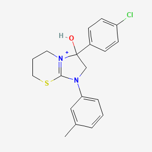 3-(4-chlorophenyl)-3-hydroxy-1-(3-methylphenyl)-2,3,6,7-tetrahydro-5H-imidazo[2,1-b][1,3]thiazin-1-ium