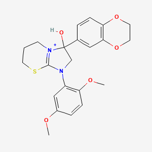 molecular formula C22H25N2O5S+ B11221670 3-(2,3-dihydro-1,4-benzodioxin-6-yl)-1-(2,5-dimethoxyphenyl)-3-hydroxy-2,3,6,7-tetrahydro-5H-imidazo[2,1-b][1,3]thiazin-1-ium 