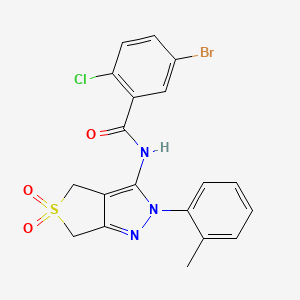 molecular formula C19H15BrClN3O3S B11221675 5-bromo-2-chloro-N-(5,5-dioxido-2-(o-tolyl)-4,6-dihydro-2H-thieno[3,4-c]pyrazol-3-yl)benzamide 