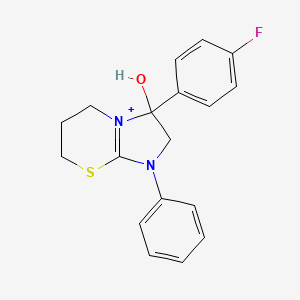 3-(4-fluorophenyl)-3-hydroxy-1-phenyl-2,3,6,7-tetrahydro-5H-imidazo[2,1-b][1,3]thiazin-1-ium