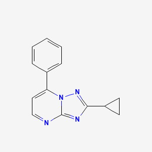 molecular formula C14H12N4 B11221690 2-Cyclopropyl-7-phenyl[1,2,4]triazolo[1,5-a]pyrimidine 