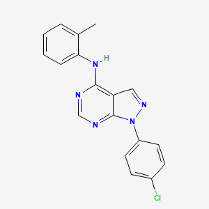 molecular formula C18H14ClN5 B11221702 1-(4-chlorophenyl)-N-(2-methylphenyl)-1H-pyrazolo[3,4-d]pyrimidin-4-amine 