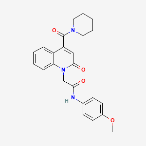 molecular formula C24H25N3O4 B11221706 N-(4-methoxyphenyl)-2-[2-oxo-4-(piperidin-1-ylcarbonyl)quinolin-1(2H)-yl]acetamide 