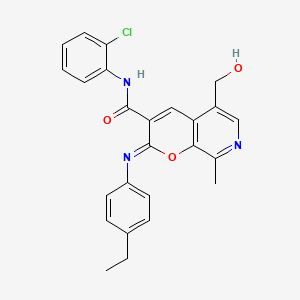 molecular formula C25H22ClN3O3 B11221719 (2Z)-N-(2-chlorophenyl)-2-[(4-ethylphenyl)imino]-5-(hydroxymethyl)-8-methyl-2H-pyrano[2,3-c]pyridine-3-carboxamide 