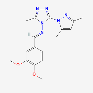 N-[(E)-(3,4-dimethoxyphenyl)methylidene]-3-(3,5-dimethyl-1H-pyrazol-1-yl)-5-methyl-4H-1,2,4-triazol-4-amine