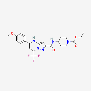 Ethyl 4-({[5-(4-methoxyphenyl)-7-(trifluoromethyl)-4,5,6,7-tetrahydropyrazolo[1,5-a]pyrimidin-2-yl]carbonyl}amino)piperidine-1-carboxylate